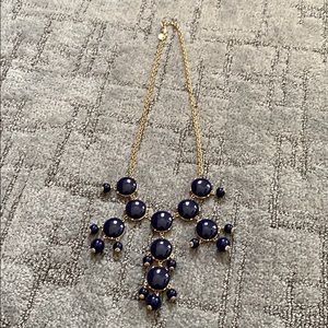 J Crew Bubble Necklace in Navy/Gold